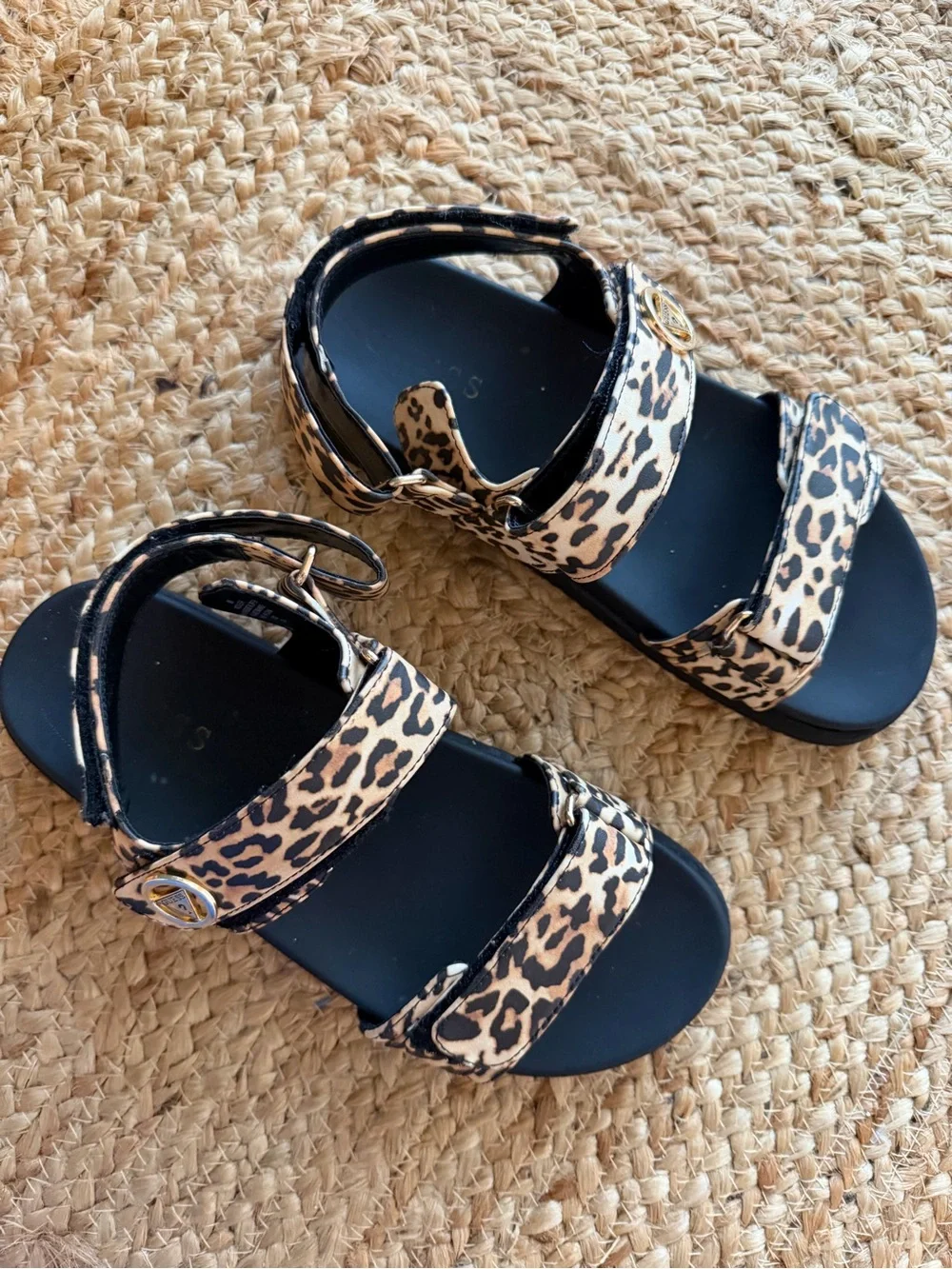 GUESS Leopard Print Platform Sporty Sandals Size 8M